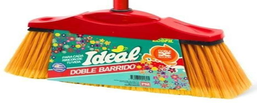 [25] Escoba doble barrido con cabo de acero forrado Marca IDEAL