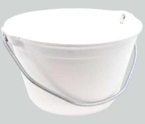 Balde de obra de 10 ltrs color blanco con asa reforzada de 8 mm.