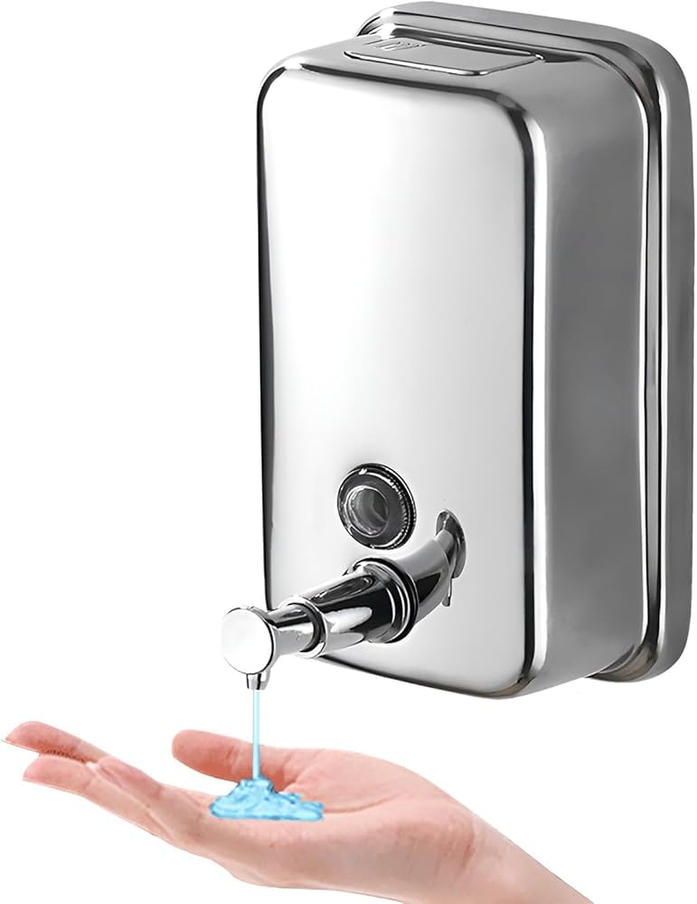 [45] Dispensador de jabón líquido acero inox de 500cc Marca CRP