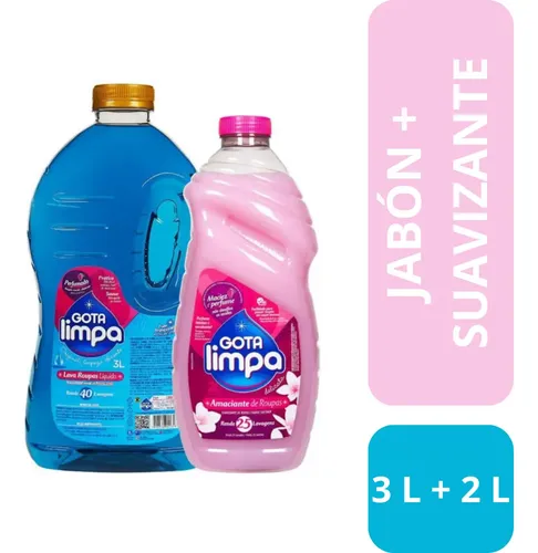 Pack Jabón líquido para ropa Limpa 3L + Suavizante 2L JOTA LIMPIA