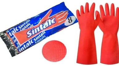Guantes de goma uso doméstico e industrial rojos (7 1/2)